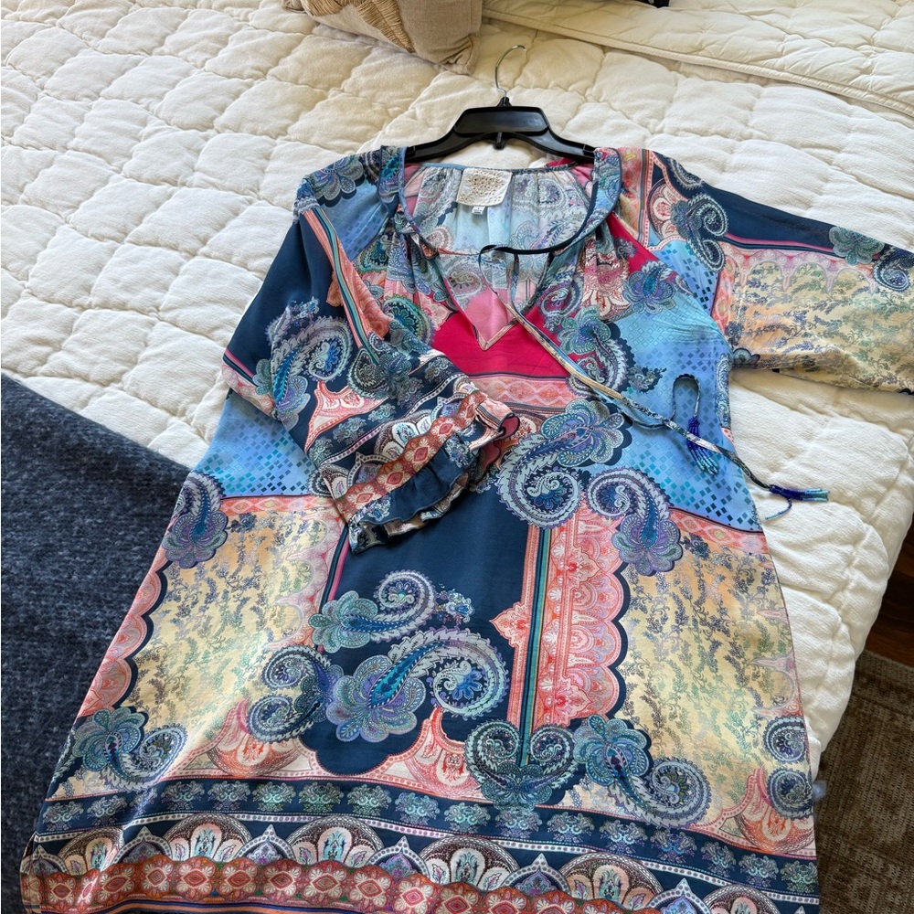 Johnny Was Multicolor Paisley Blouse